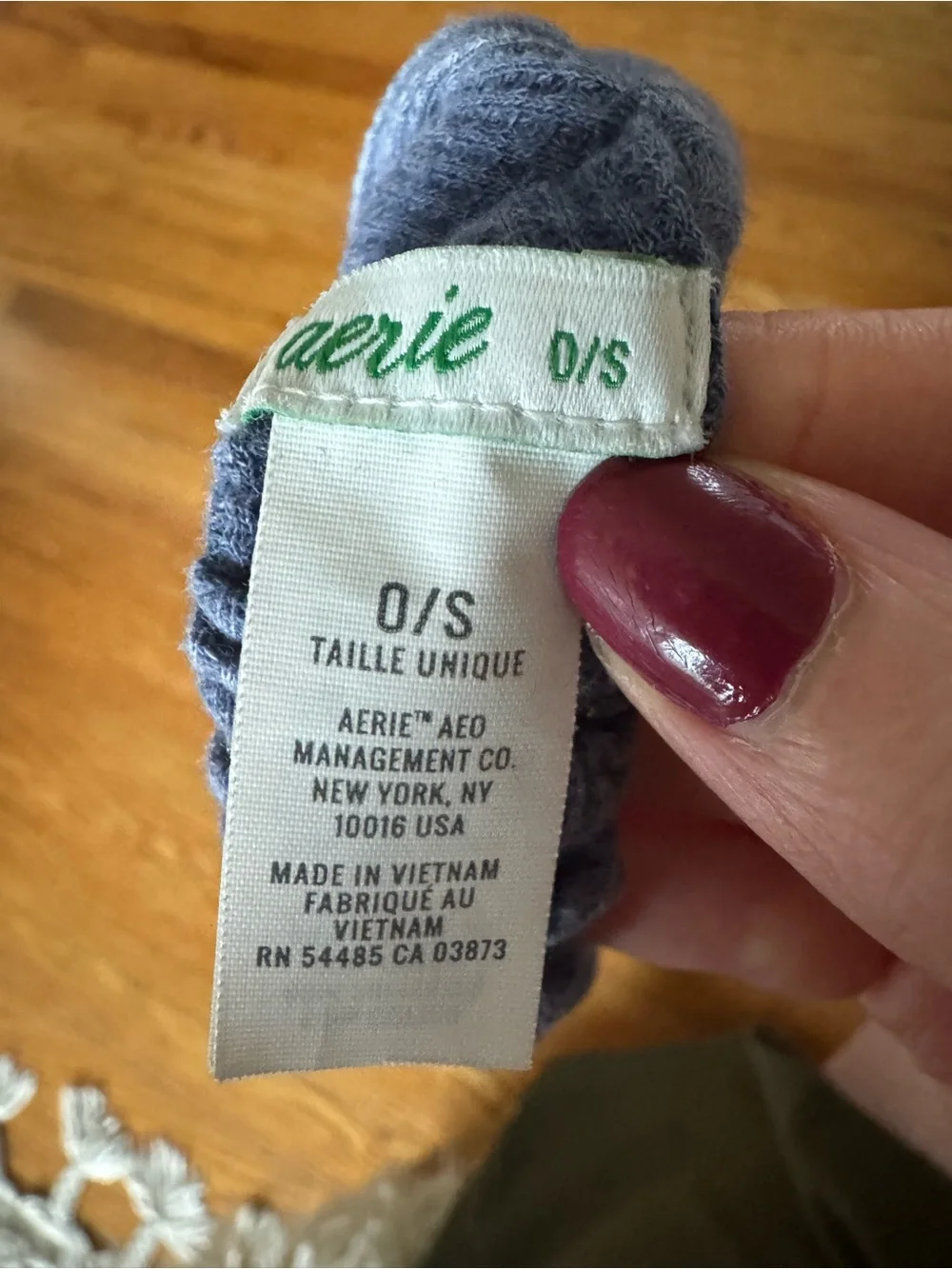 Aerie Blue Waffle-Knit Bow Headband